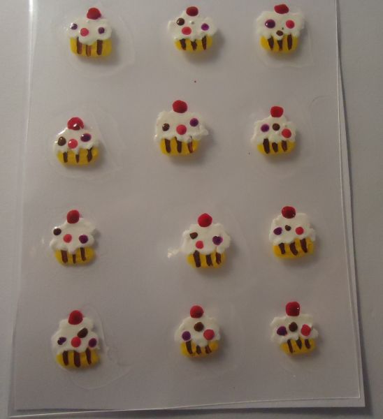 Adesivos para unhas de cup cake
